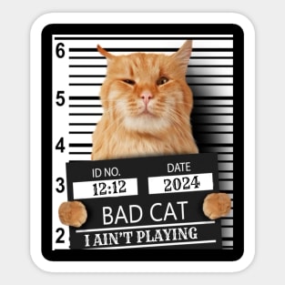 2024 Bad Cat I Ain't Playing Sticker